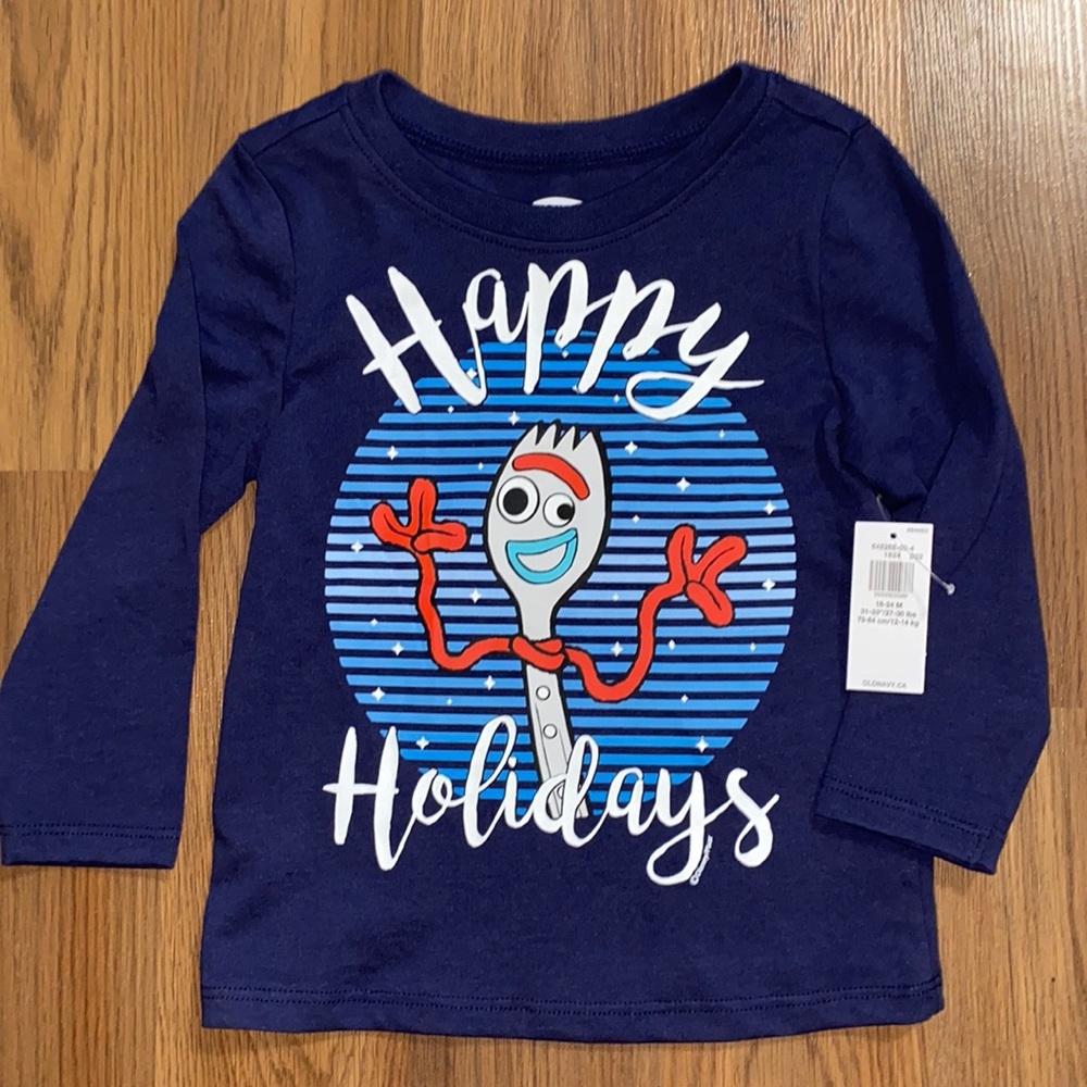 NWT. Old Navy. Forky Holiday long sleeve. 18-24 months.
